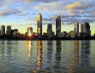 Perth City reflected on the Swan River